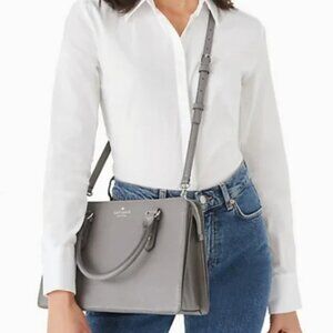 Kate Spade Mulberry Street Lise Satchel Gray Pebbled Leather